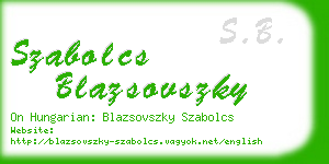 szabolcs blazsovszky business card